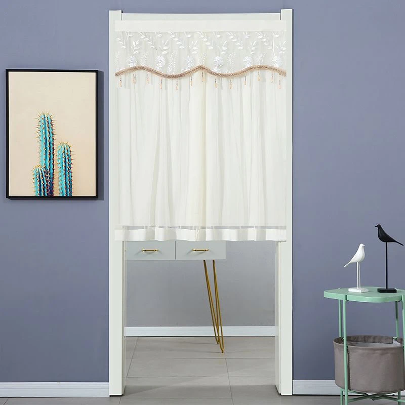 90*120半帘隐私帘免打孔魔术贴厨房洗手间隔断帘门帘