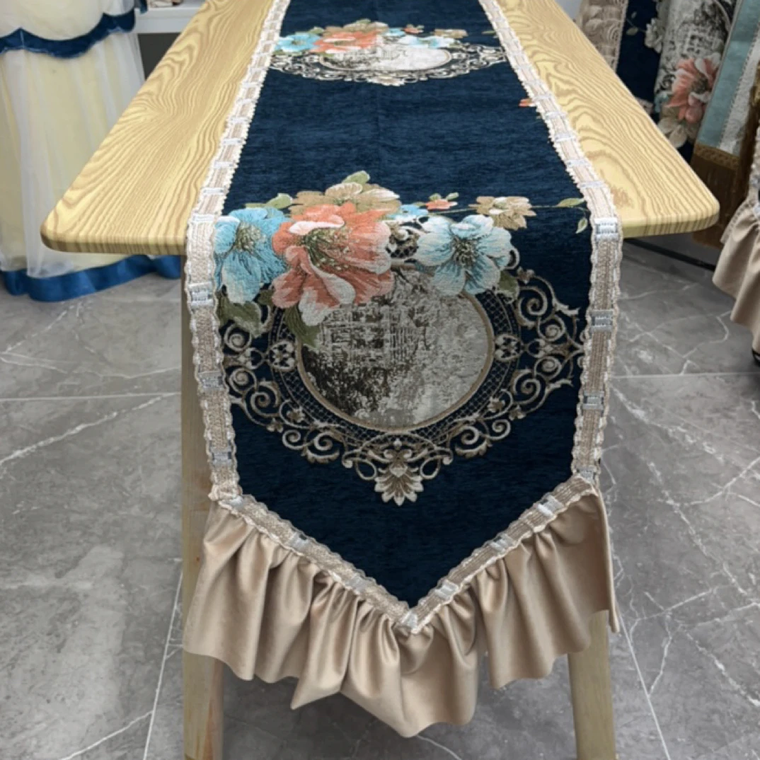 镜中花 35*220羊绒雪尼尔桌旗