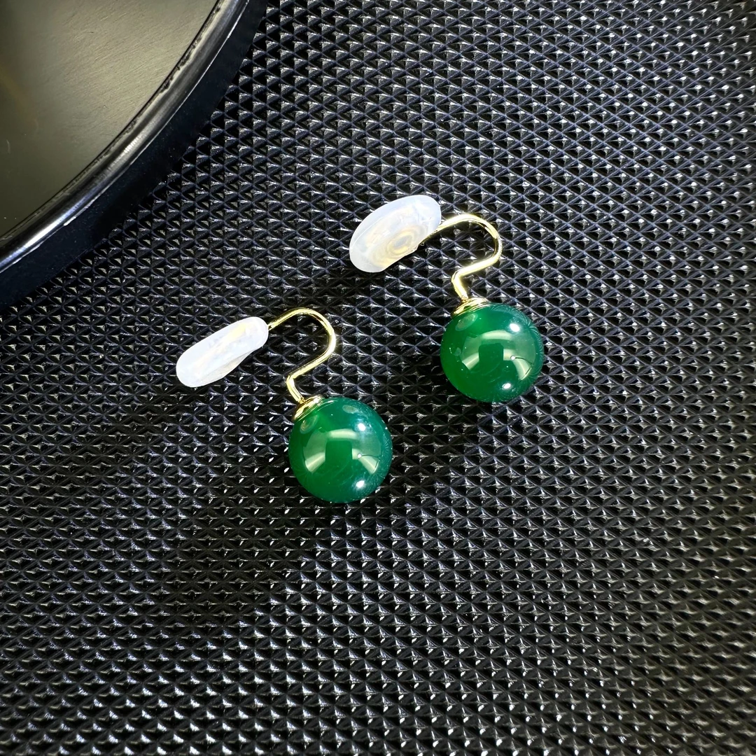 7346绿色圆球10mm耳夹
