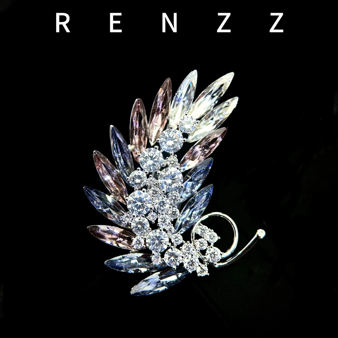 0020紫色羽毛胸针