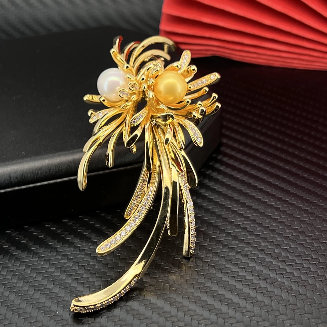 2012黄颜色双生雏菊花胸针
