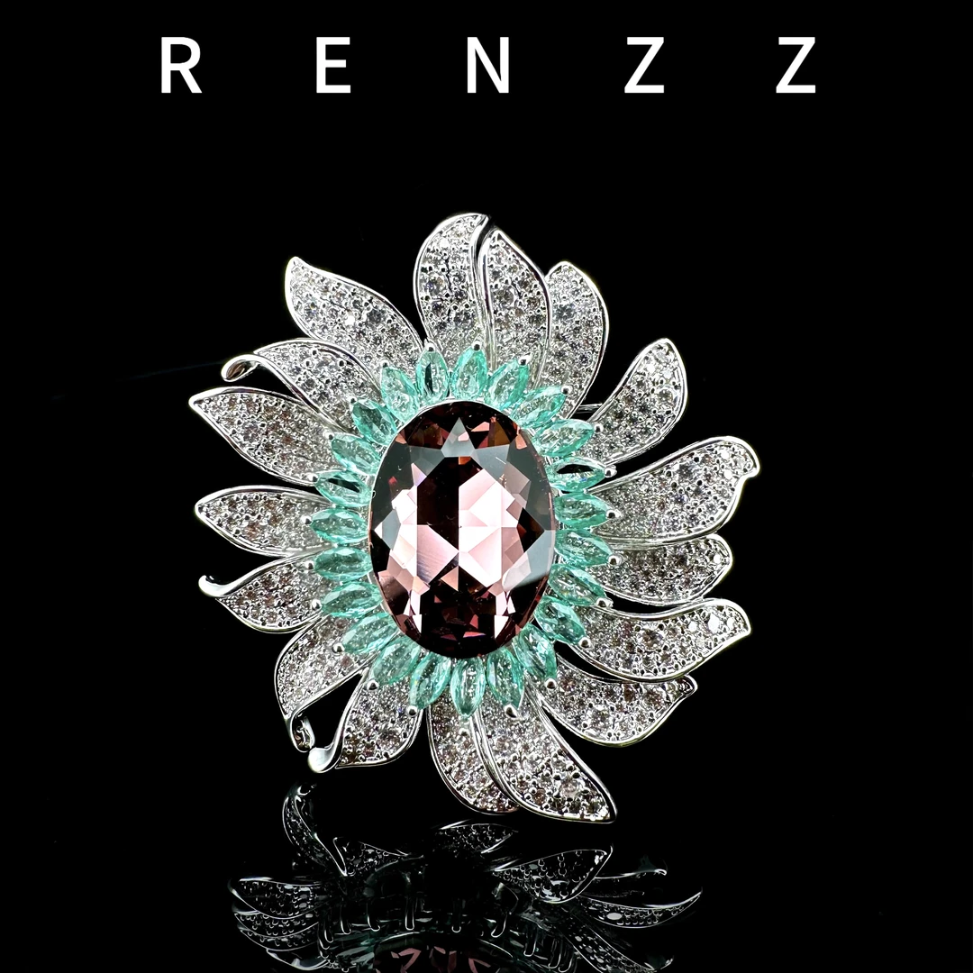 0045紫色雏菊勋章胸针