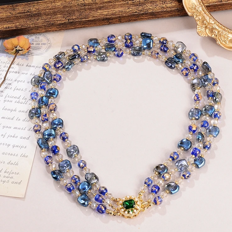 4487 蓝色时尚气质项链