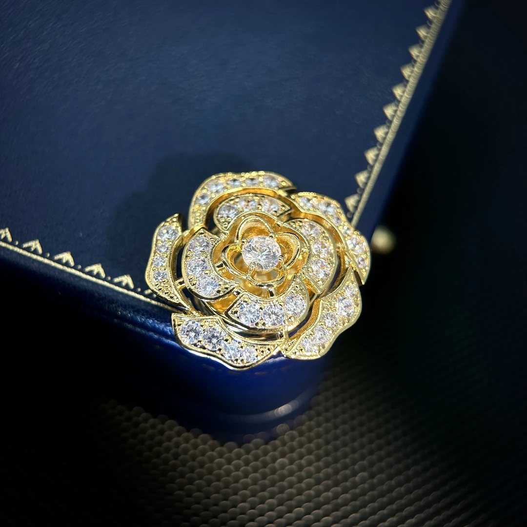 2652黄色山茶花磁吸扣胸针