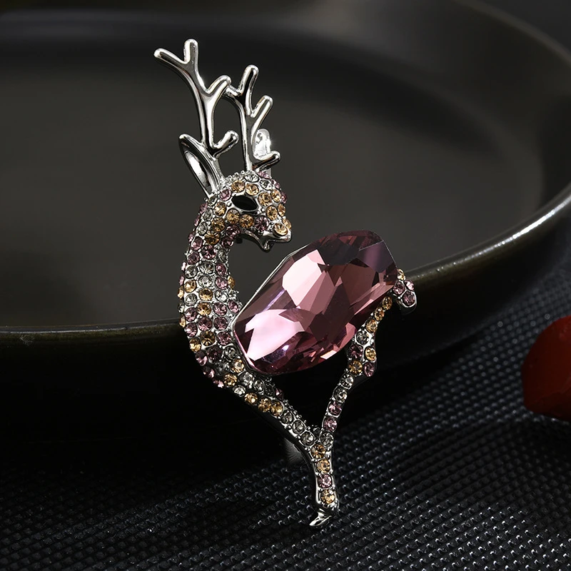 0637紫色小鹿胸针