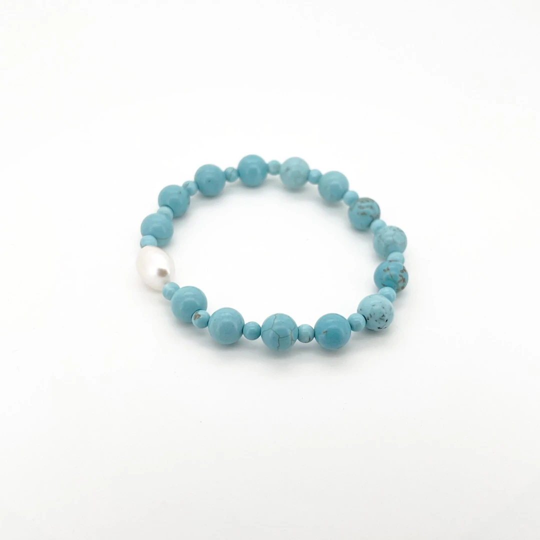 4511蓝色大小圆球手链首饰