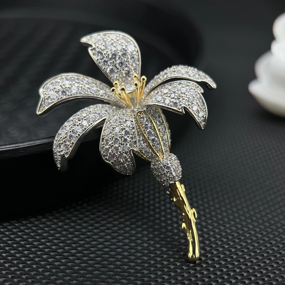 2146黄色兰花胸针首饰