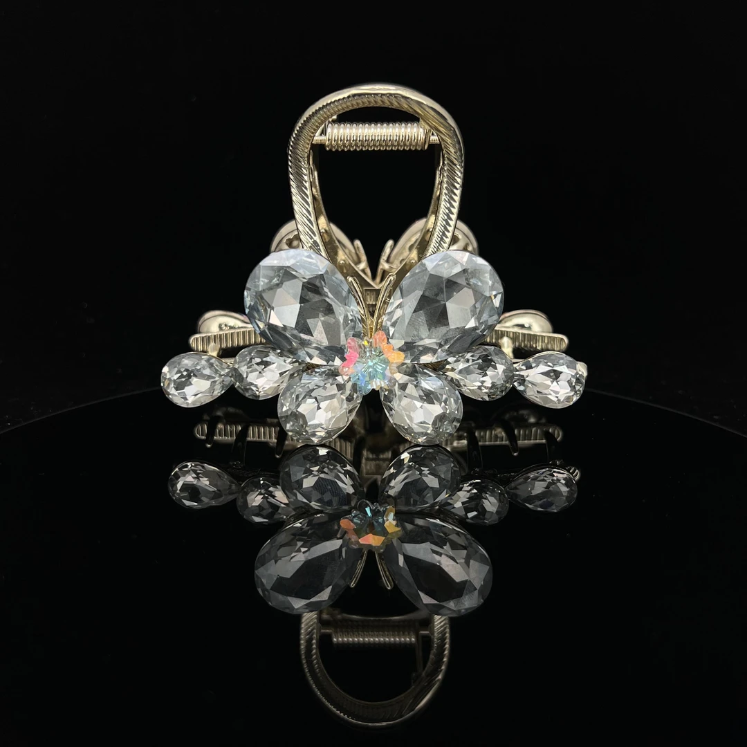 6039一面蓝魅一面粉色双色蝴蝶抓夹