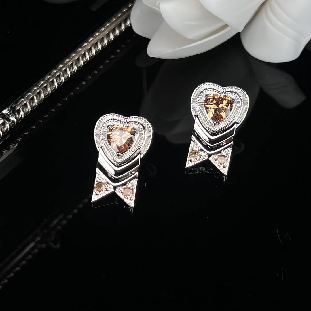 耳饰 9014 黄色爱心时尚耳钉