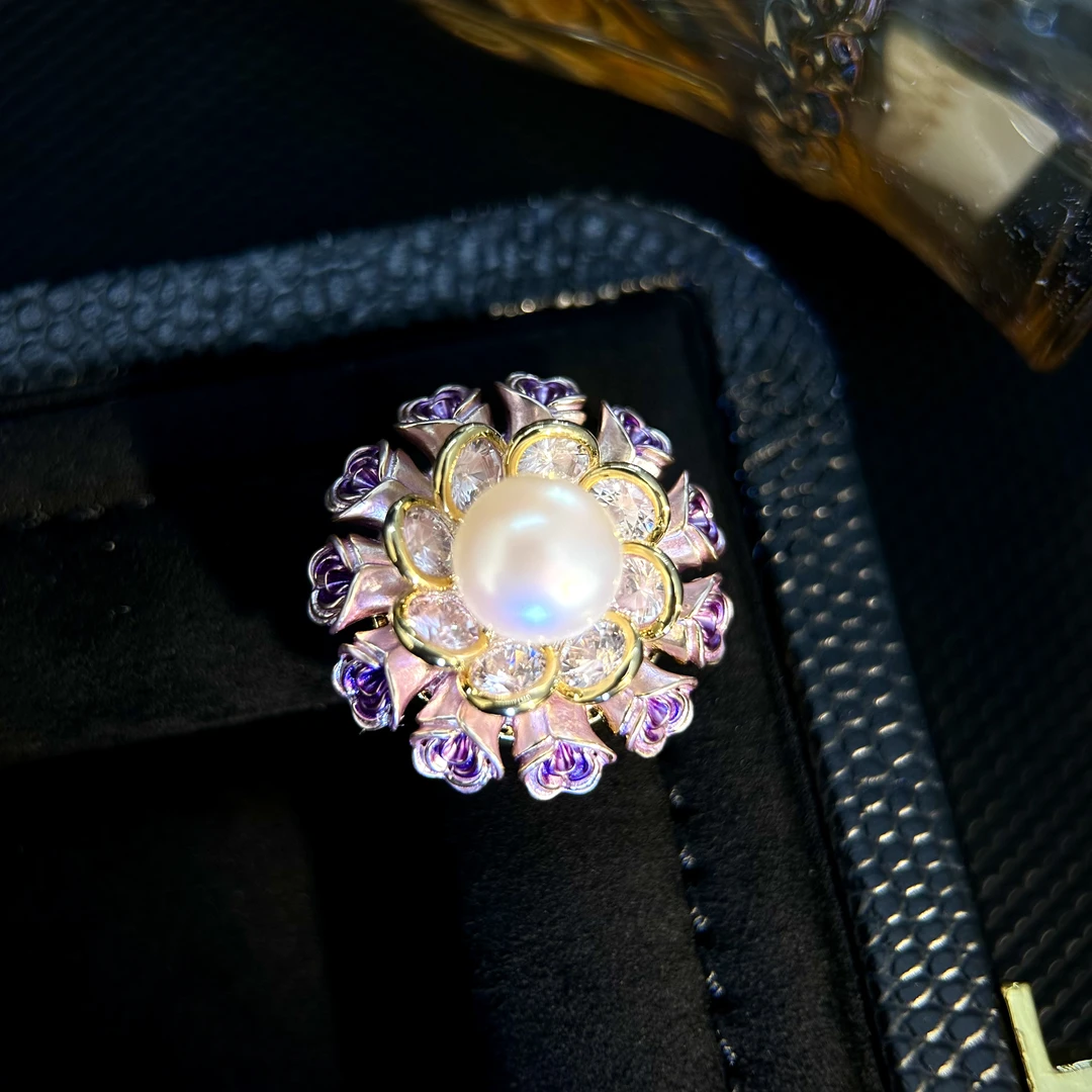 2733法★【紫色蔷薇花】轻奢精致百搭磁吸扣胸针