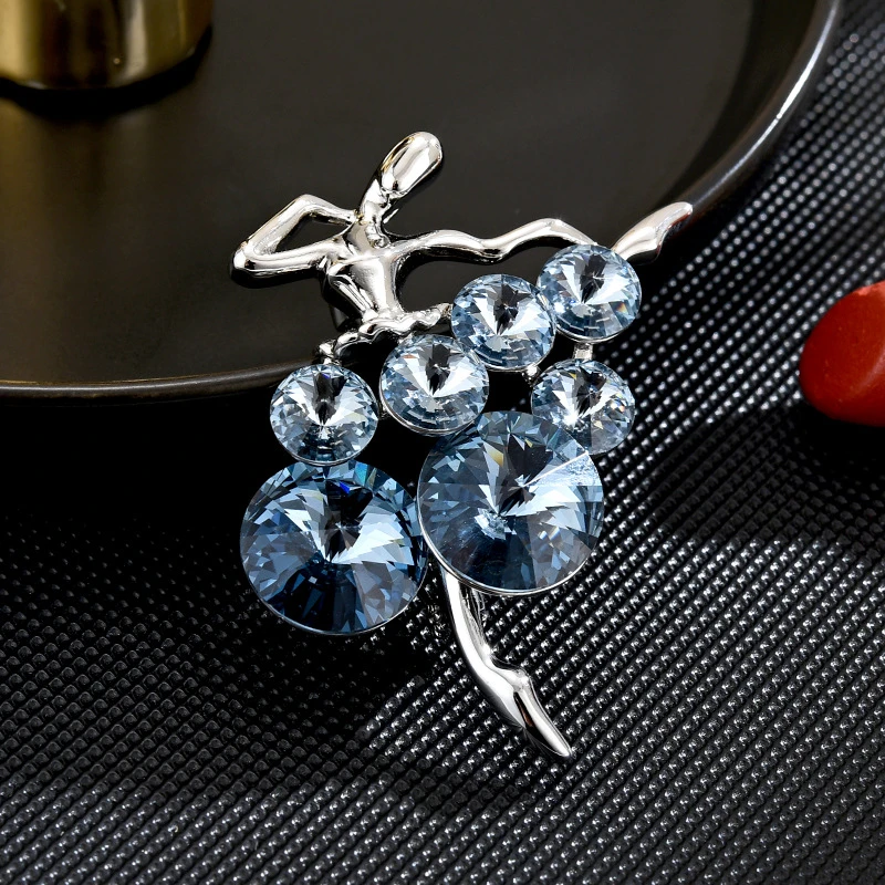 1745芭蕾舞者蓝色时尚胸针