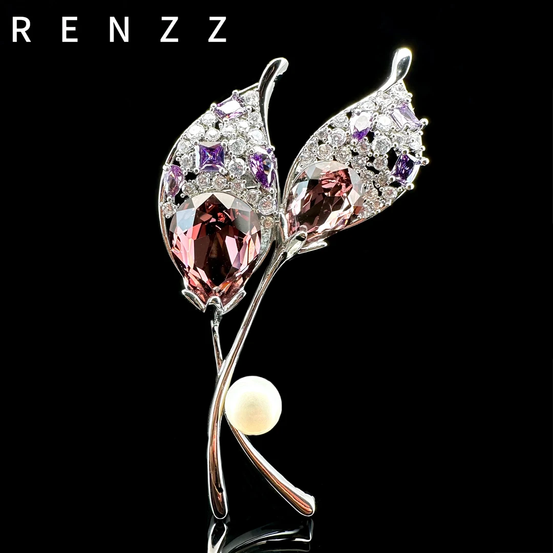 2868紫色双生马蹄莲百搭气质胸针