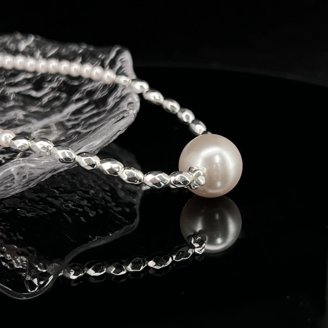 0317淡雅紫圆球项链