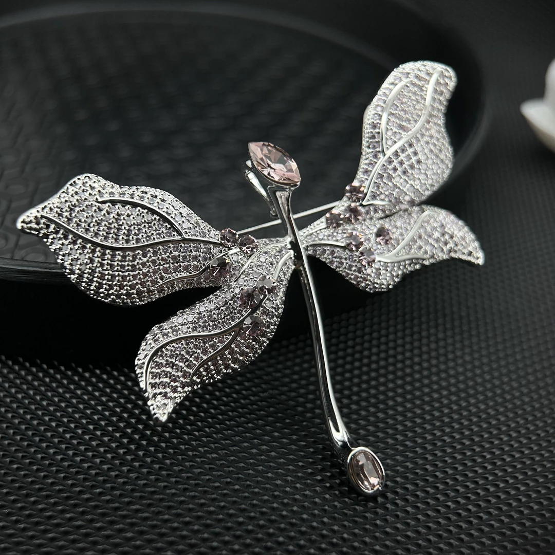 2371粉色蜻蜓胸针