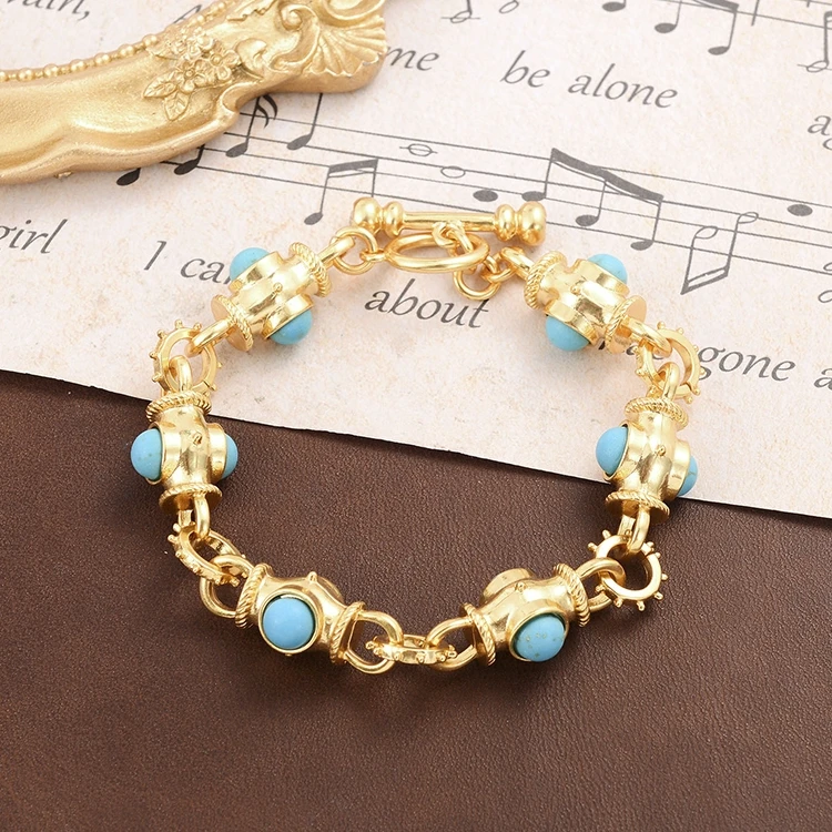 13269宫廷拼接蓝色手链