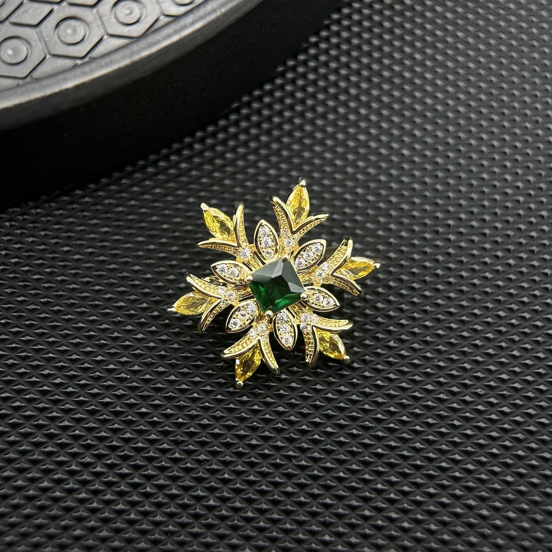 2381黄色（小）雪花磁吸扣胸针