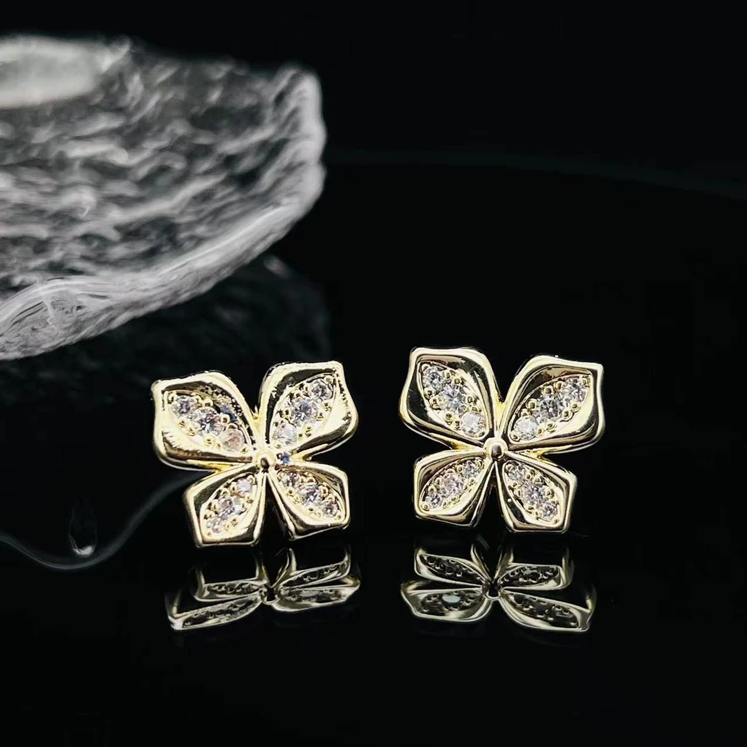 0266黄颜色蝴蝶耳钉