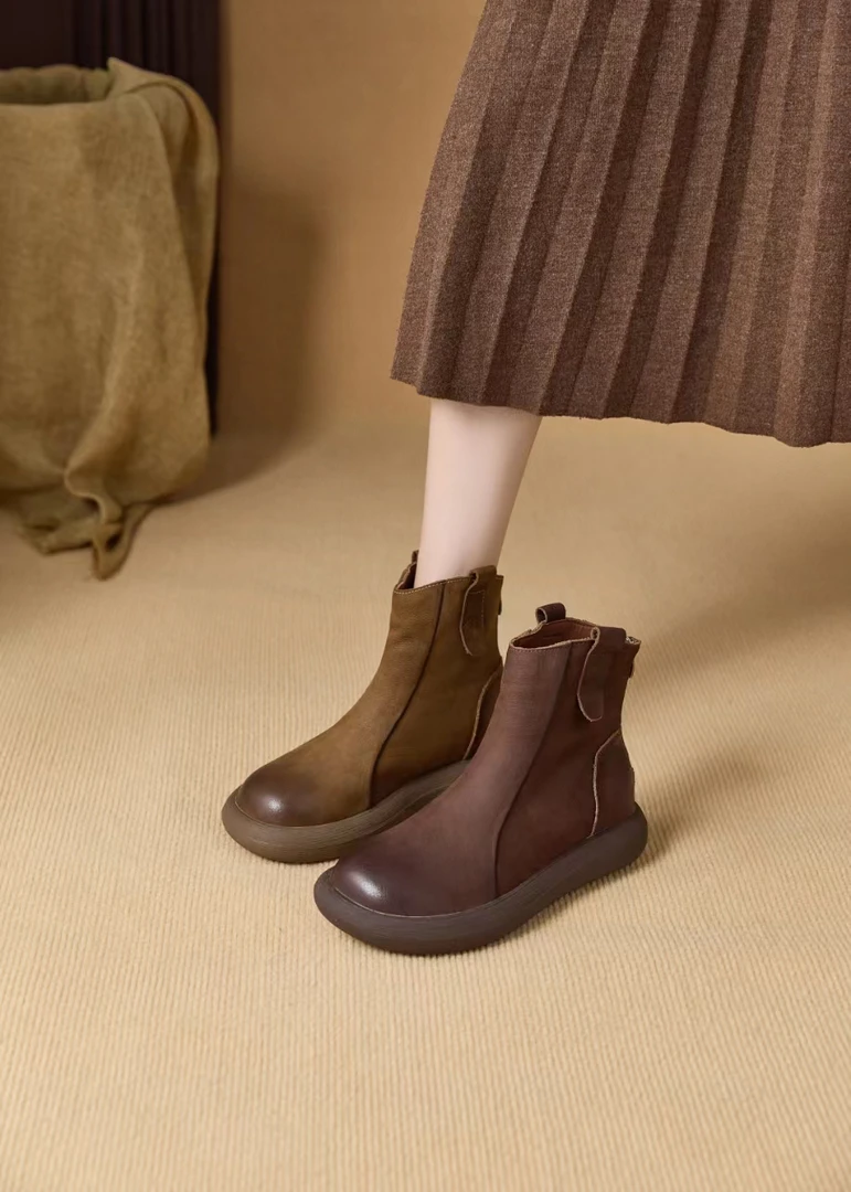 新款真皮马丁靴时尚百搭复古平底8817