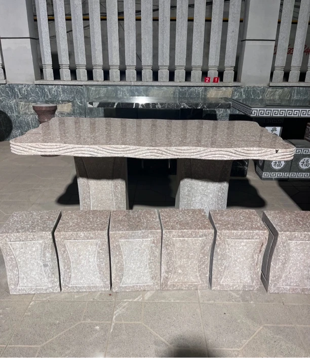 天然花岗岩长方桌家用户外庭院摆件石材门口摆件门口石头工艺品