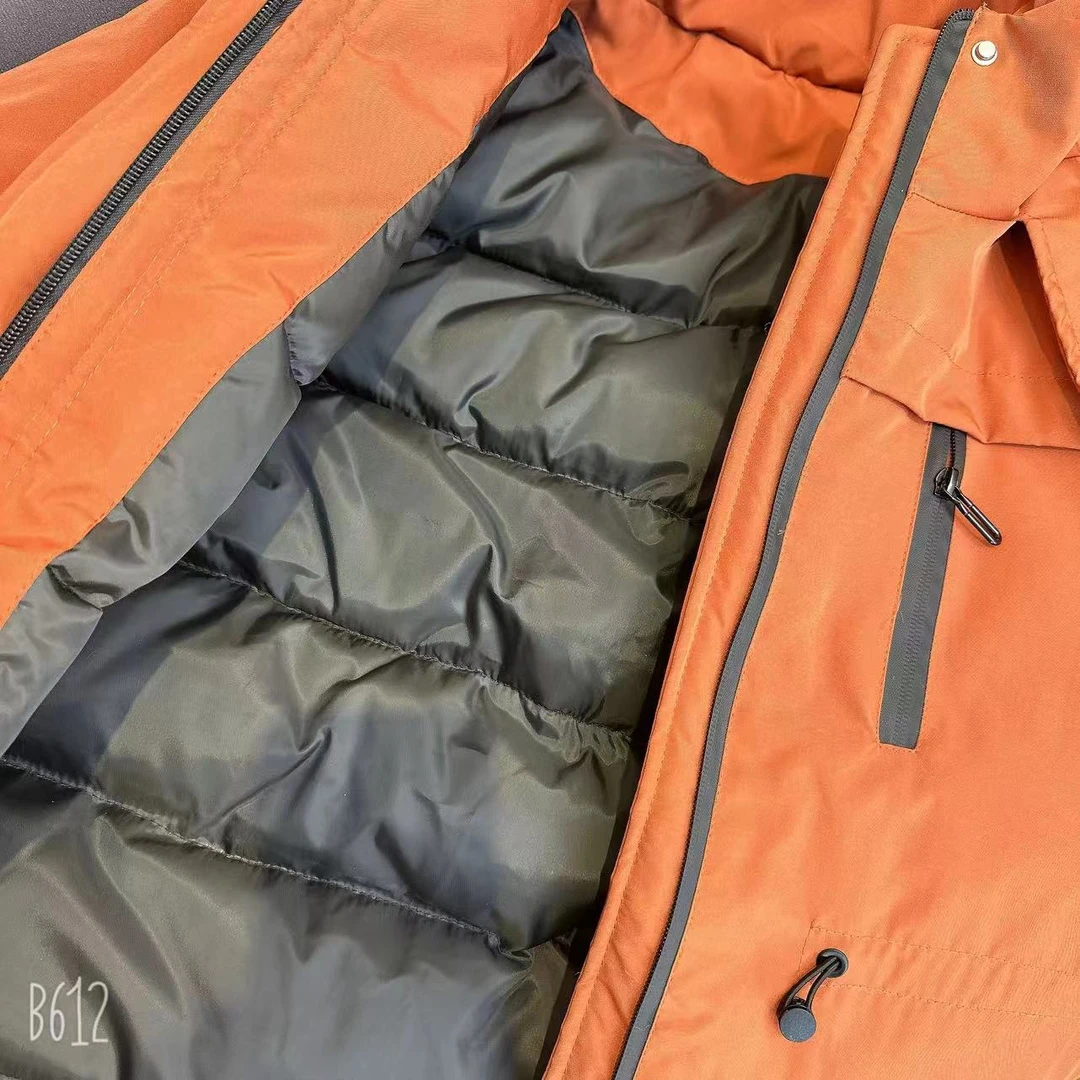 24冬季新款过冬棉服设计师抽绳收腰中长连帽风衣大棉冲锋衣8801