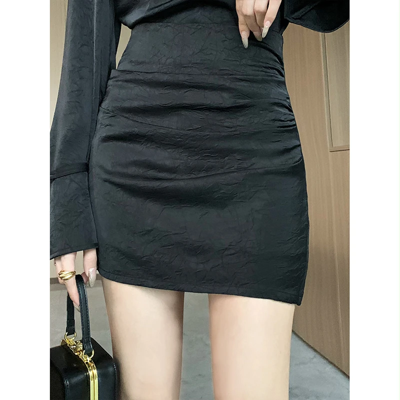 JIJINQI黑色高腰显瘦半身裙时尚紧身气质短裤包臀裙 JINQCSP0235