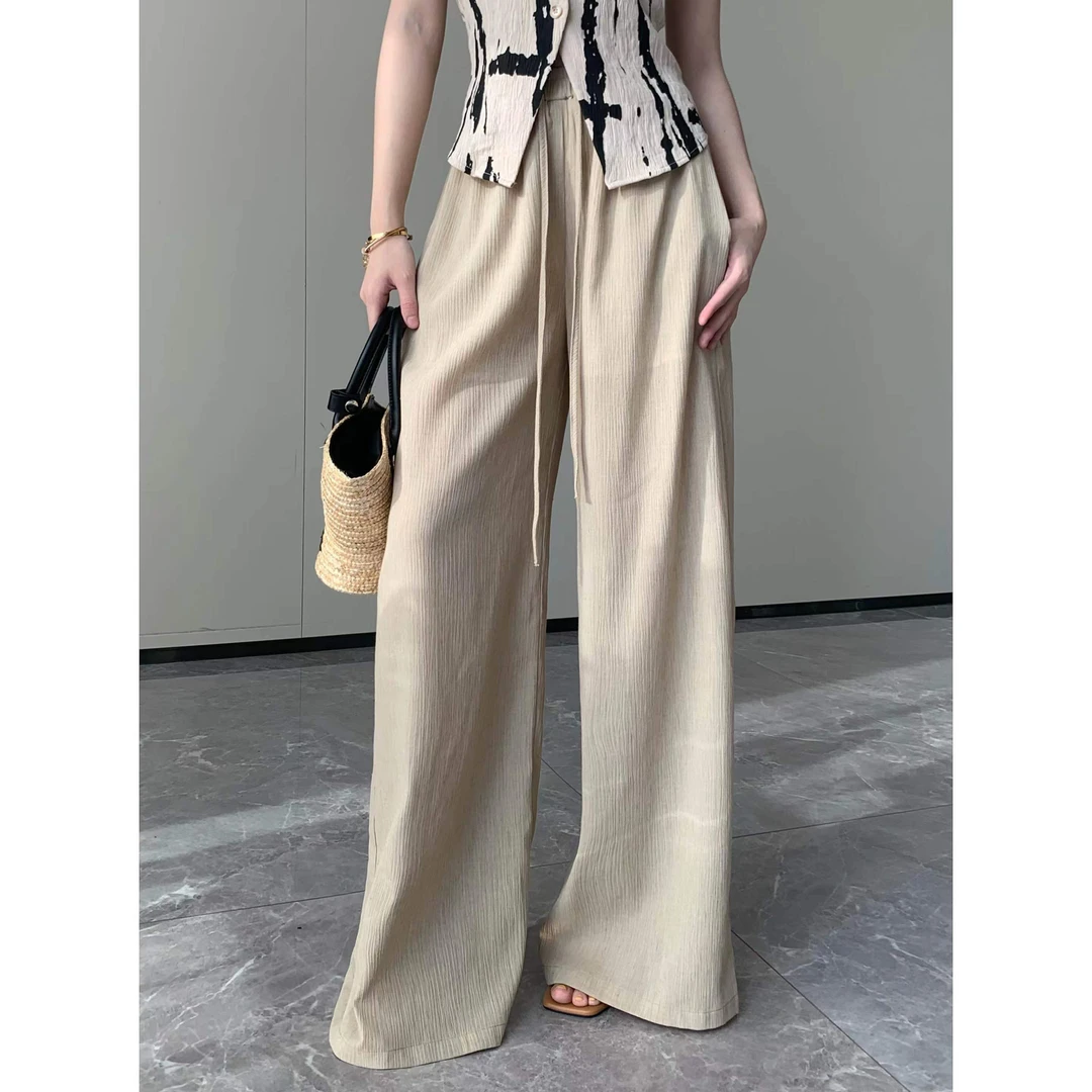 JIJINQI【现货】垂感直筒裤夏季薄款时尚高腰休闲裤 JC07KZXL114