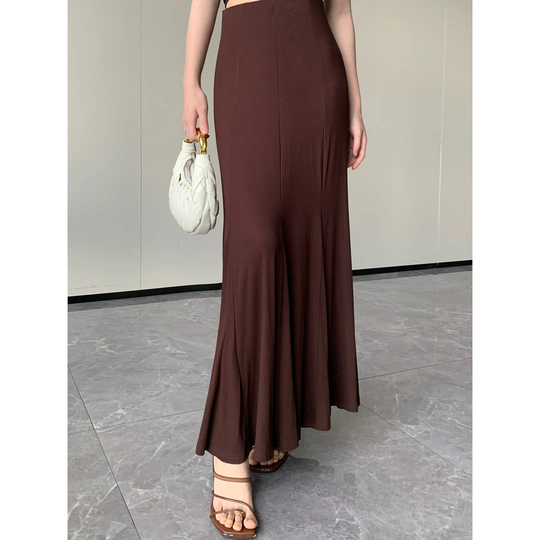 JIJINQI【现货】高腰显瘦半身裙新款时尚长款鱼尾裙 JC06BZXL094