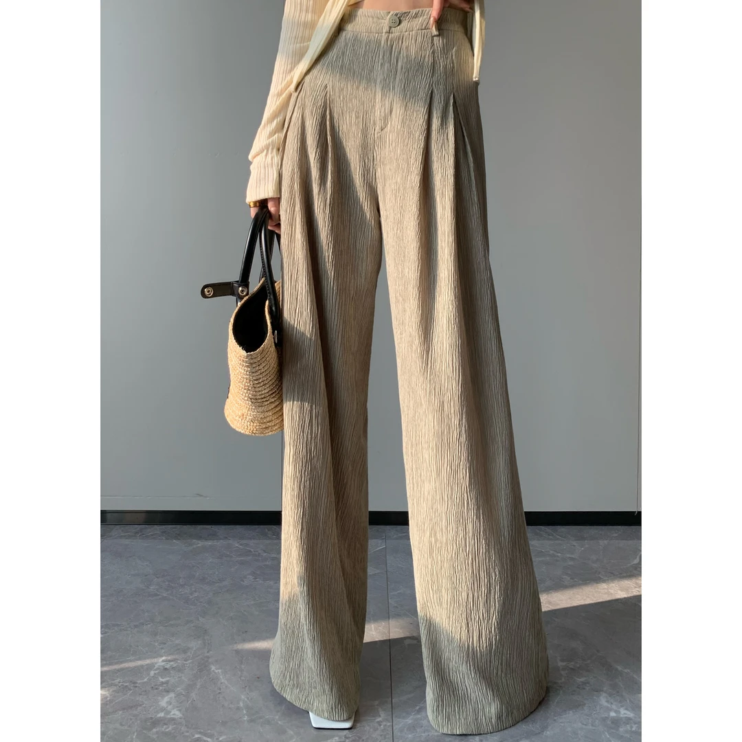 JIJINQI显瘦高腰垂感直筒裤夏季新款时尚休闲女款裤子 JINQC0529