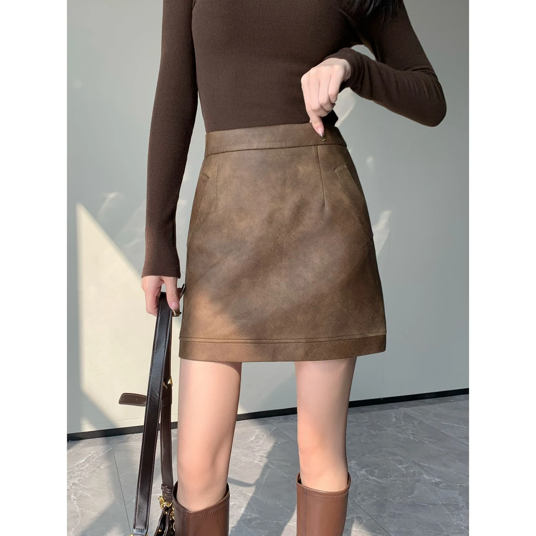 JIJINQI气质设计感显瘦半身裙秋季新款高腰百搭短裙女JC07BZPT270