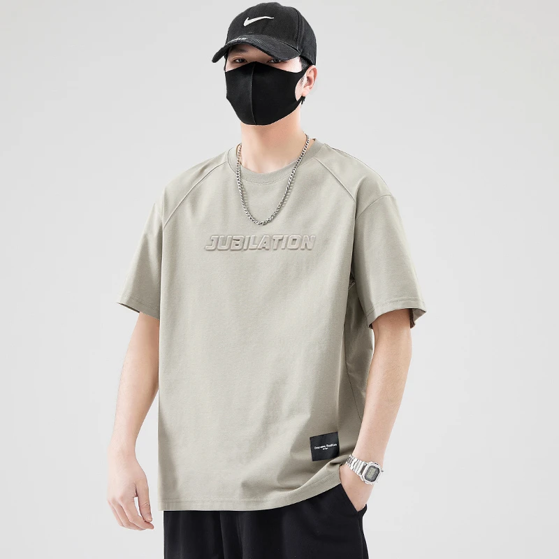 瑟图肖男士夏季新款薄款潮流宽松立体钢宽松休闲大码百搭短袖T恤