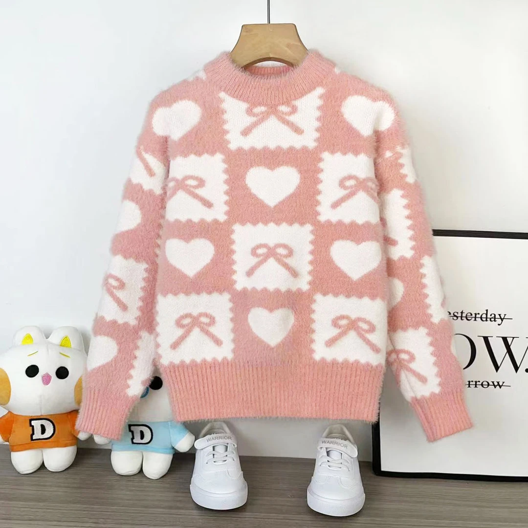 女童秋冬季毛衣加绒加厚儿童6-12岁中大童小女孩洋气针织打底衫潮