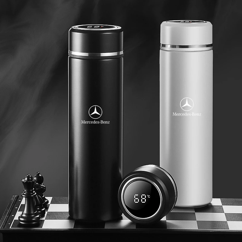 奔驰车载保温杯智能显示测温度显示 316不锈钢瓶高档时尚泡茶水杯
