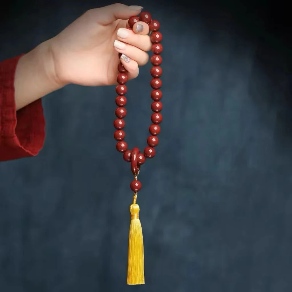 含辰砂工艺品含辰砂工艺品朱砂紫金砂手持车挂两用挂件流苏跑