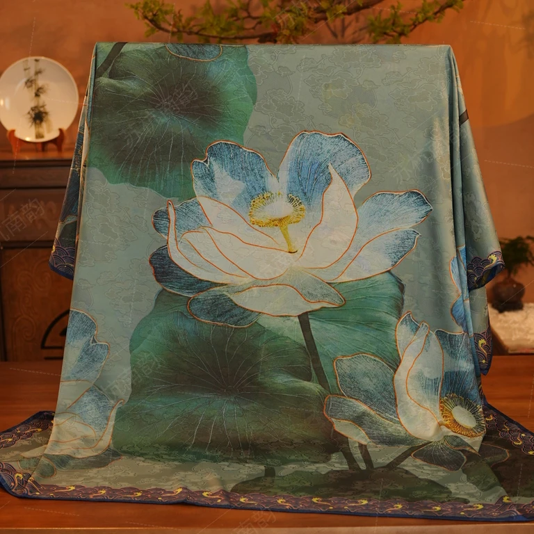 【D37-55蝶恋花】140*140苏萝丝巾围巾桑蚕丝香云纱老料
