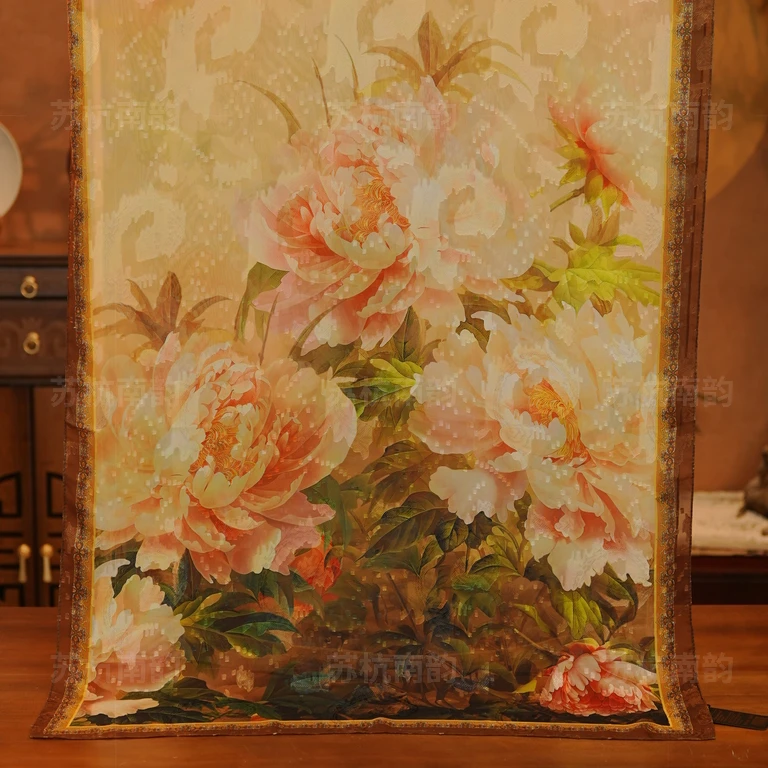 【D16-18芙蓉花开】180*70剪花20姆米丝巾围巾桑蚕丝百搭真丝