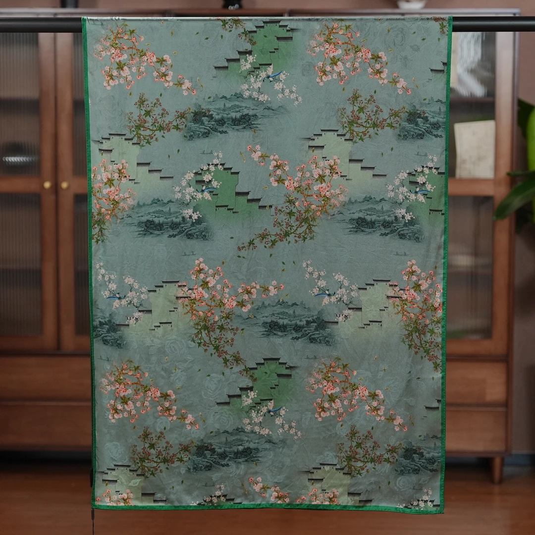 【A115-121盛夏】180*70重缎老料香云高货重磅国风提花丝巾中国风