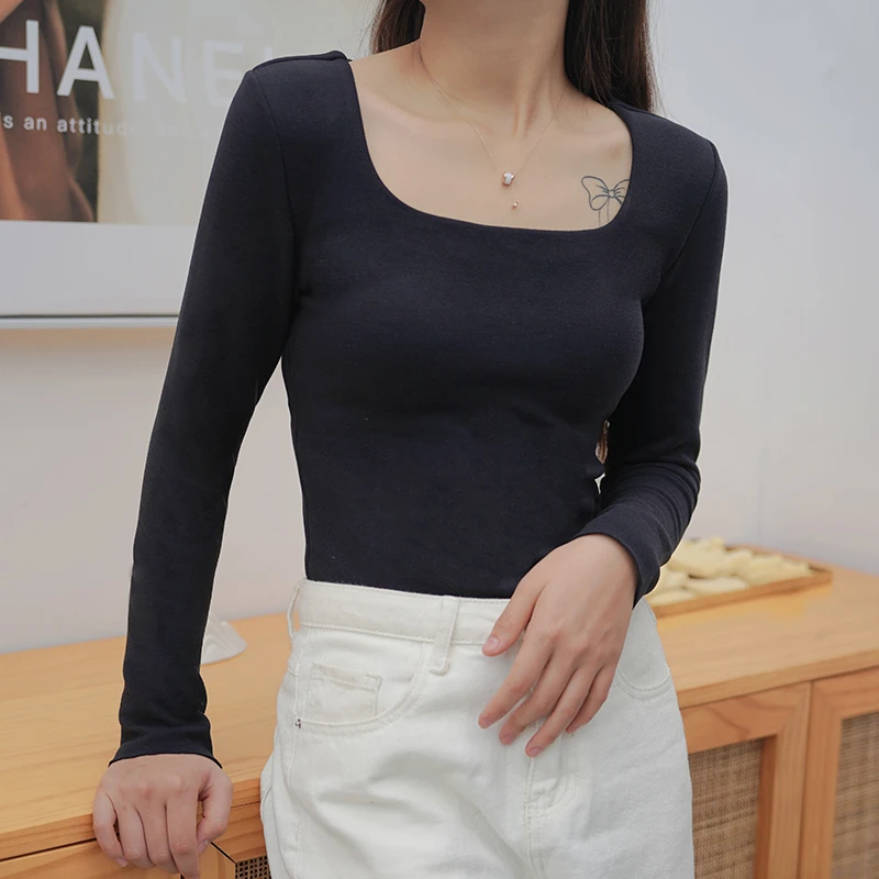 冬季  方领保暖内衣内穿外穿一体式免穿文胸上衣