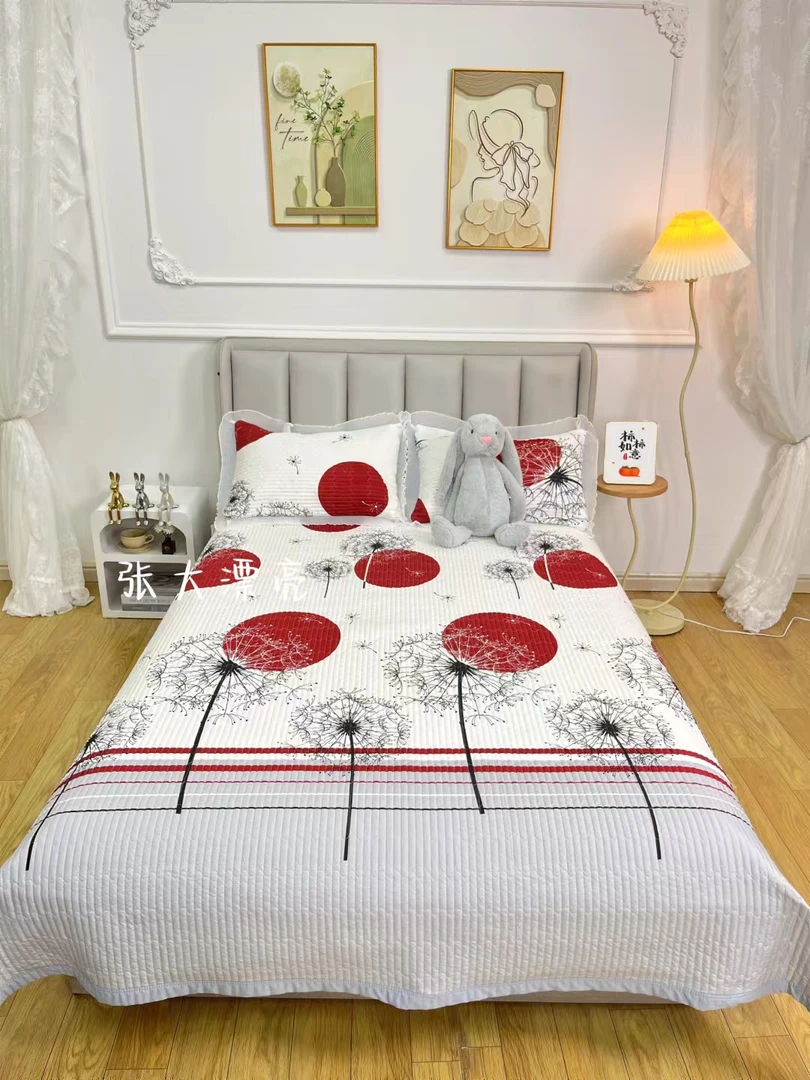 【璀璨绗缝四季床盖】230*250绗缝水洗棉床盖三层夹棉防滑加厚机洗