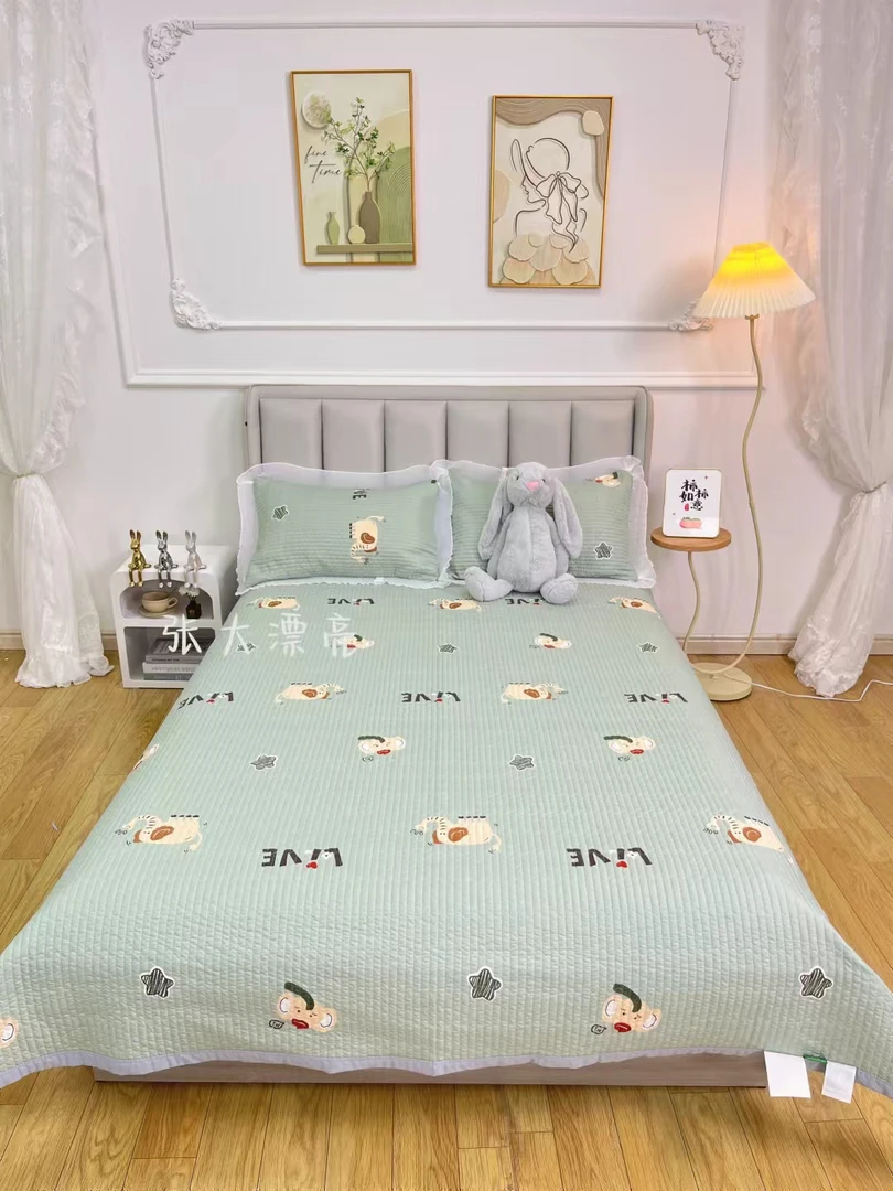 【长鼻象绗缝四季床盖】绗缝水洗棉床盖三层夹棉防滑加厚机洗手洗
