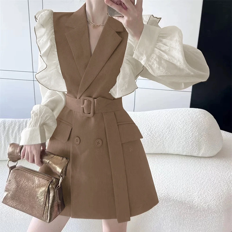 【送腰带】御姐轻熟风连衣裙女小个子2025法式收腰收腰显瘦裙子1948