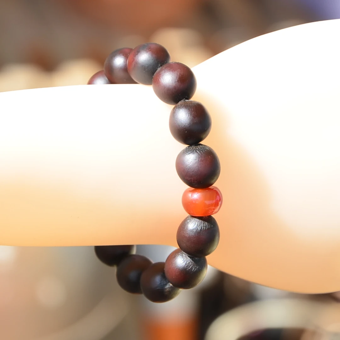 非金属纯天然紫红色单圈无患子手串木患子菩提生日礼物送男女生