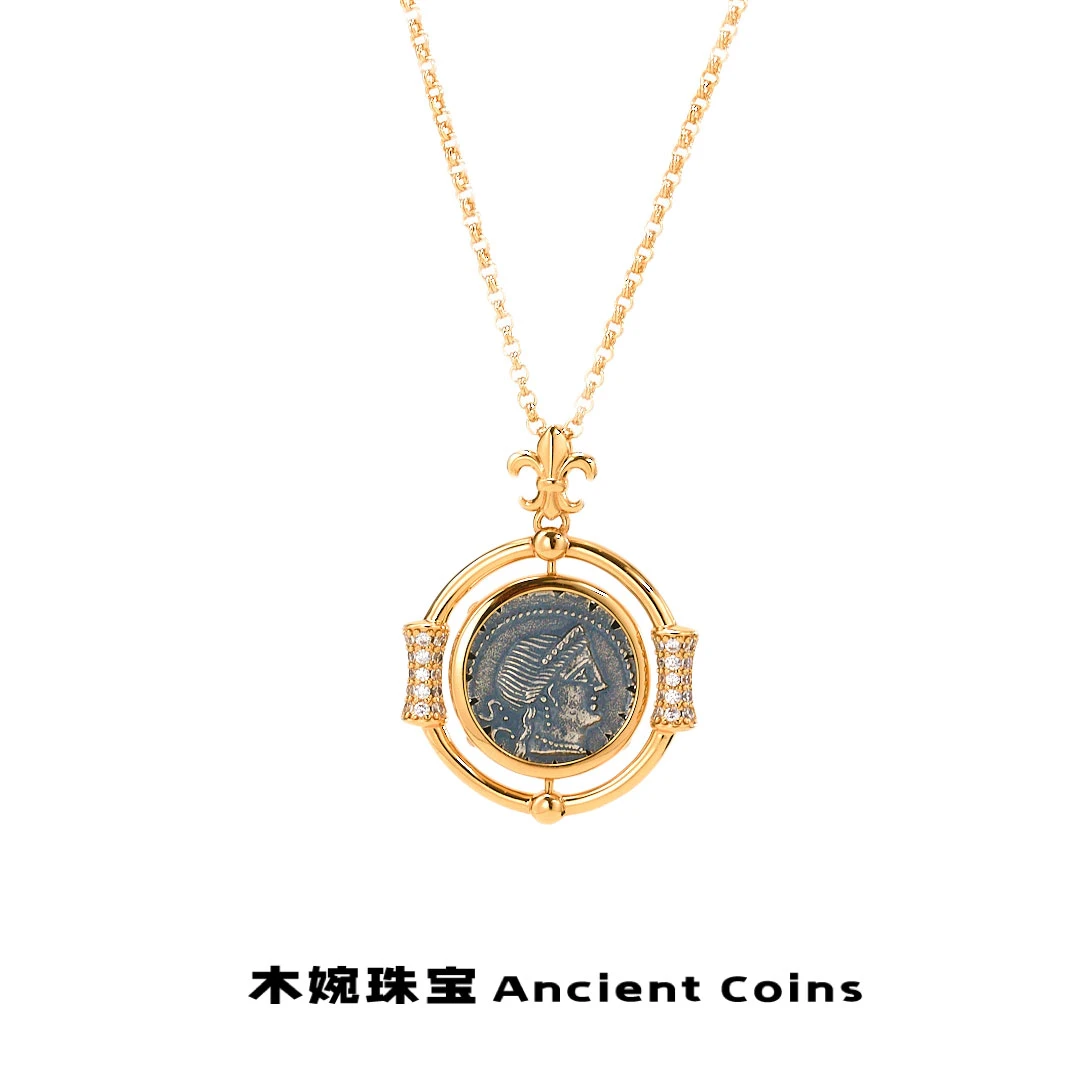 坠链均925银 【维纳斯】GB-XL034小众复古风币手工古法气质设计吊坠