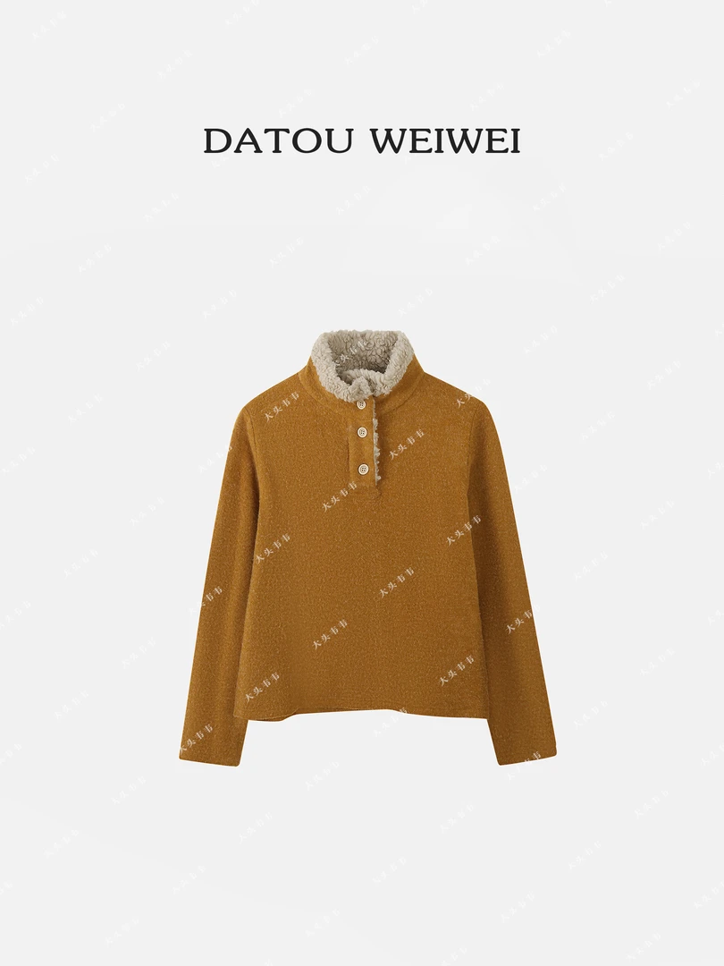 【DTWW大头韦韦】冬季加厚保暖显瘦毛毛撞领长袖卫衣205207