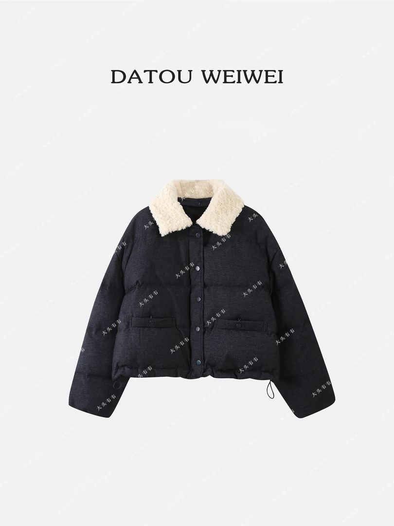 【DTWW大头韦韦】冬季牛仔显白显瘦撞色时尚棉衣外套203413