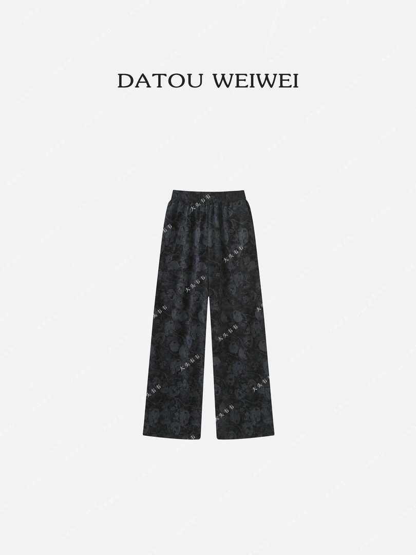 【DTWW大头韦韦】秋款新上新复古花朵收腰显瘦宽松裤女285502