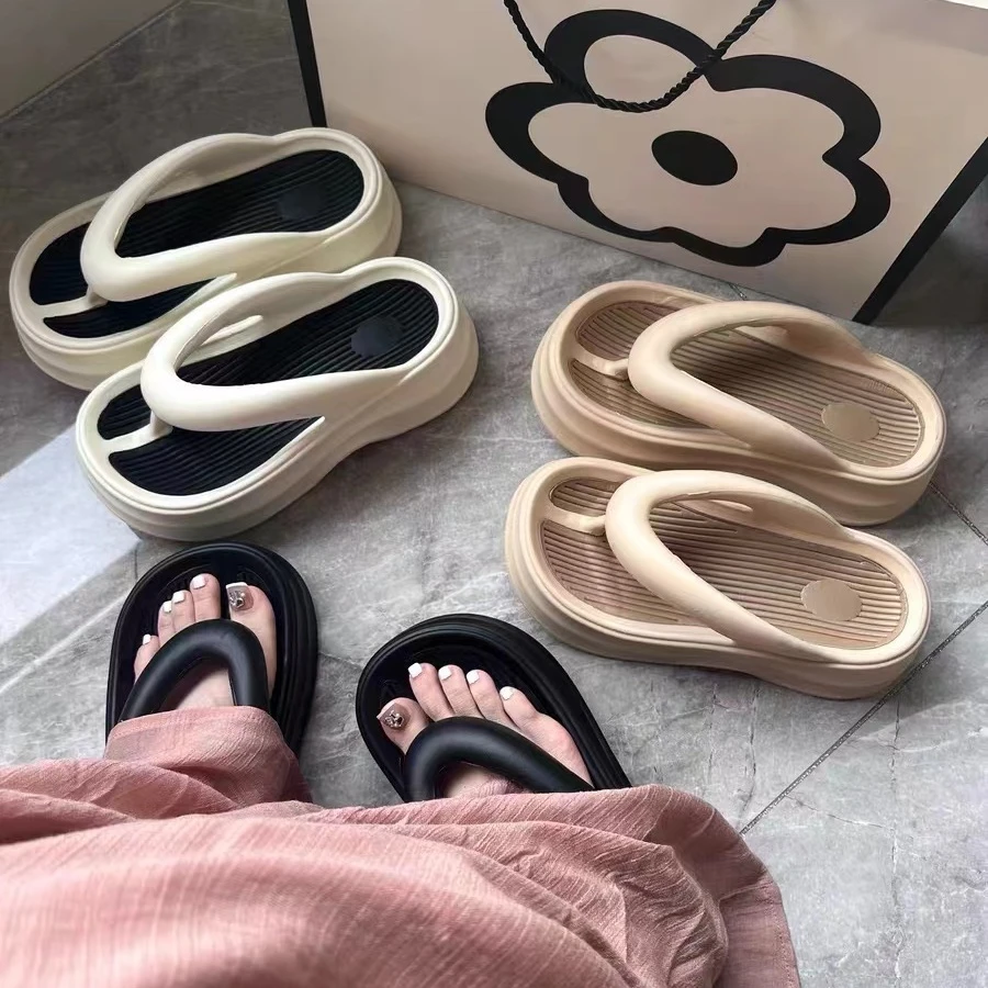 厚底网红ins女夏EVA软底百搭外穿沙滩人字拖鞋T-25(水洗拖)