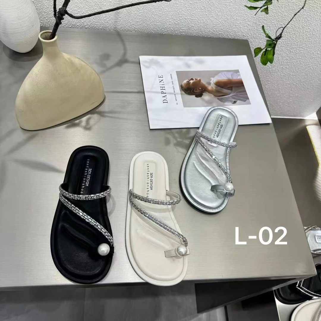法式晚风拖鞋女夏季新款配裙子仙女风凉拖复拖鞋L-02
