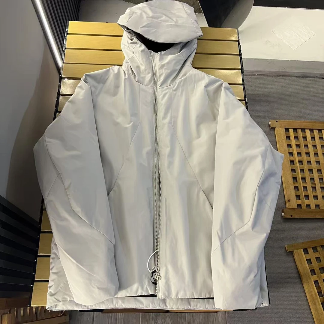 2024秋冬男女情侣款商务V系列高端纯色连帽棉服加厚保暖外套23169