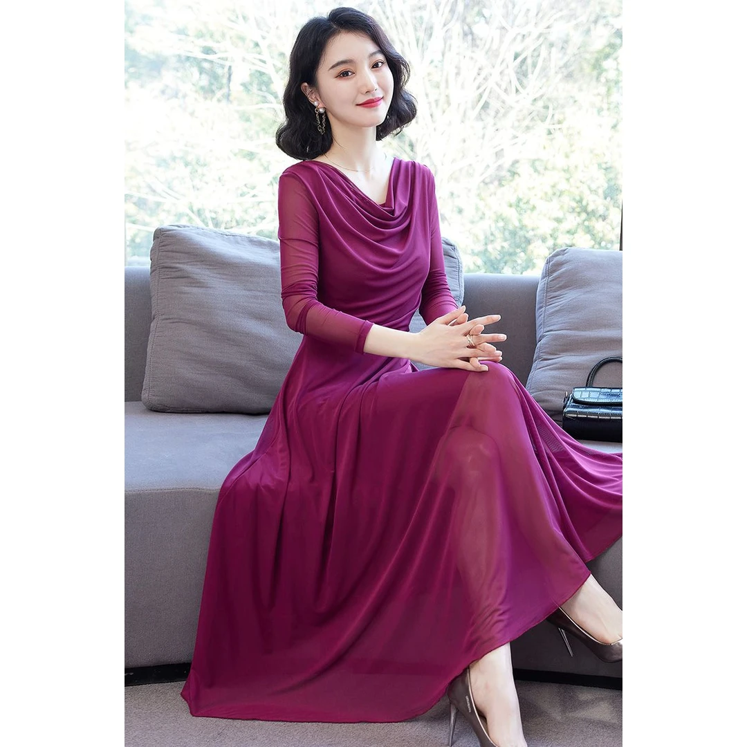 夏季连衣裙女新款春季收腰显瘦长款时尚气质洋气外穿遮肉长裙