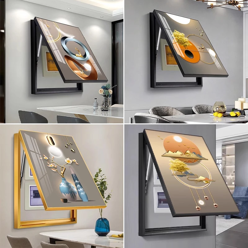 竖版电表箱装饰画现代简约多媒体弱电箱遮挡挂画开关网线盒壁画